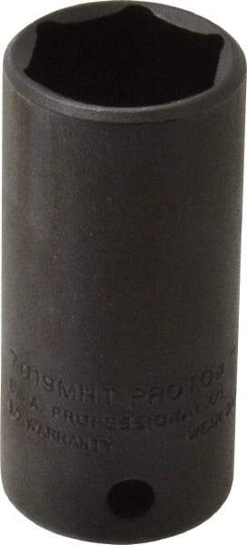 Proto - 3/8" Drive 19mm Deep Thin Wall Impact Socket - 6 Points, 2" OAL - Benchmark Tooling