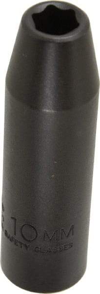 Proto - 1/2" Drive 10mm Deep Thin Wall Impact Socket - 6 Points, 3-1/4" OAL - Benchmark Tooling