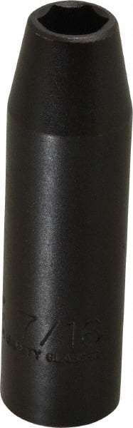 Proto - 1/2" Drive 7/16" Deep Thin Wall Impact Socket - 6 Points, 3-1/4" OAL - Benchmark Tooling