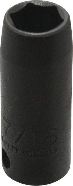 Proto - 3/8" Drive 7/16" Deep Thin Wall Impact Socket - 6 Points, 1-3/4" OAL - Benchmark Tooling