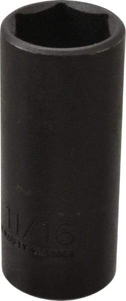 Proto - 3/8" Drive 11/16" Deep Thin Wall Impact Socket - 6 Points, 2-7/32" OAL - Benchmark Tooling