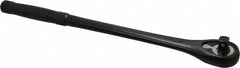 Proto - 1/2" Drive Pear Head Standard Ratchet - Black Oxide Finish, 15" OAL, 45 Gear Teeth, Standard Knurled Handle, Standard Head - Benchmark Tooling