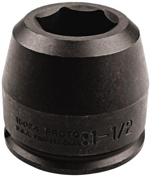 Proto - 1-1/2" Drive 1-15/16" Standard Impact Socket - 6 Points, 5-3/4" OAL - Benchmark Tooling