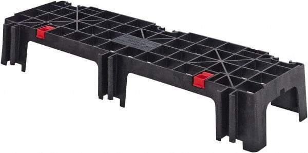 Quantum Storage - 625 Lb Capacity, Black Dunnage Rack - 40" Wide x 6" High x 12" Deep, HDPE - Benchmark Tooling