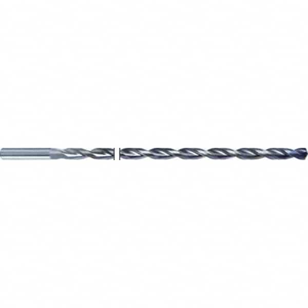 Guhring - 15/64" 135° Parabolic Flute Solid Carbide Screw Machine Drill Bit - TiAlN Finish, Right Hand Cut, 260mm Flute Length, 300mm OAL, Straight Shank, Through Coolant - Benchmark Tooling