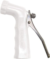 SANI-LAV - 3/4" Pipe, Insulated, Grade 3 Zinc Adjustable Spray Pattern Nozzle - White, 3/4 GHT Connection, 6.5 Gal per min at 100 psi, 3/4 GHT, 3/4" Orifice Diam, For Use With Water - Benchmark Tooling