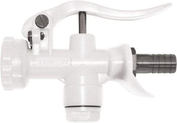 SANI-LAV - 3/4" Pipe, Insulated, Grade 5 Plastic Adjustable Spray Pattern Nozzle - White, 3/4" Hose Barb Connection, 12 Gal per min at 100 psi, 3/4 GHT, 3/4" Orifice Diam, For Use With Water - Benchmark Tooling