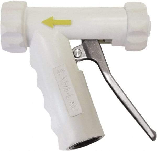 SANI-LAV - 3/4" Pipe, Insulated, Grade 304 Stainless Steel Adjustable Spray Pattern Nozzle - White, 3/4 GHT Connection, 7 Gal per min at 100 psi, 3/4 GHT, 3/4" Orifice Diam, For Use With Water - Benchmark Tooling