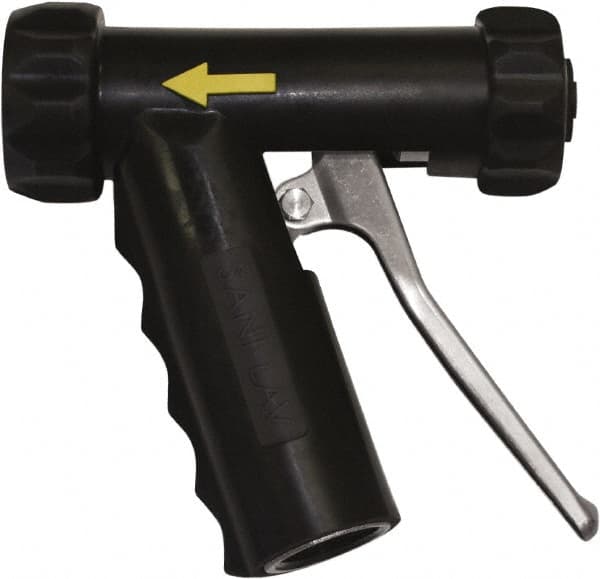 SANI-LAV - 3/4" Pipe, Insulated, Grade 304 Stainless Steel Adjustable Spray Pattern Nozzle - Black, 3/4 GHT Connection, 7 Gal per min at 100 psi, 3/4 GHT, 3/4" Orifice Diam, For Use With Water - Benchmark Tooling