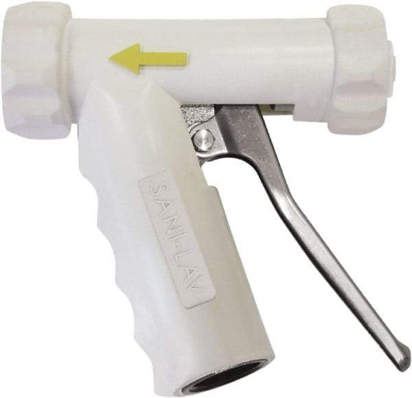 SANI-LAV - 3/4" Pipe, Insulated, Grade 6061-T6 Aluminum Adjustable Spray Pattern Nozzle - White, 3/4 GHT Connection, 7 Gal per min at 100 psi, 3/4 GHT, 3/4" Orifice Diam, For Use With Water - Benchmark Tooling