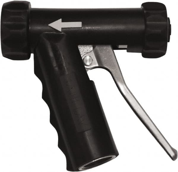 SANI-LAV - 3/4" Pipe, Insulated, Grade 6061-T6 Aluminum Adjustable Spray Pattern Nozzle - Black, 3/4 GHT Connection, 7 Gal per min at 100 psi, 3/4 GHT, 3/4" Orifice Diam, For Use With Water - Benchmark Tooling