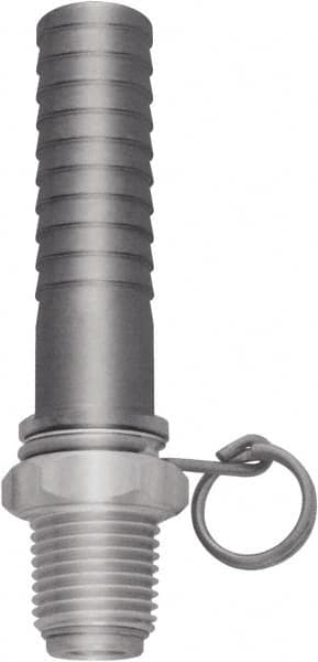 SANI-LAV - 1/2 NPT Thread Hose Barb x Male Swivel NPT Connector - 1/2" ID Hose x 0.8" OD Hose, Stainless Steel - Benchmark Tooling