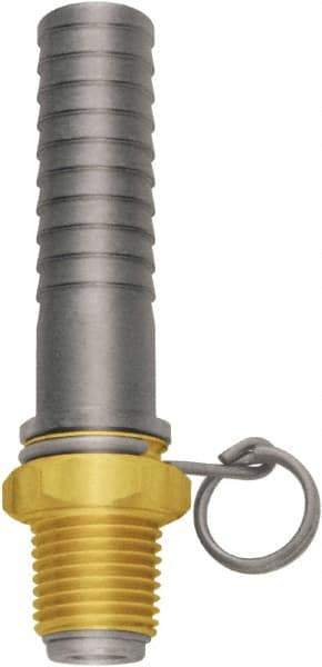 SANI-LAV - 1/2 NPT Thread Hose Barb x Male Swivel NPT Connector - 1/2" ID Hose x 0.8" OD Hose, Brass - Benchmark Tooling