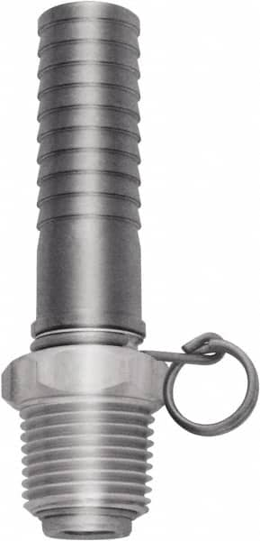 SANI-LAV - 3/4 GHT Thread Hose Barb x Male Swivel GHT Connector - 3/4" ID Hose x 0.8" OD Hose, Stainless Steel - Benchmark Tooling