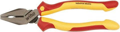 Wiha - 8" OAL, 1-13/16" Jaw Length, 1-5/32" Jaw Width, Insulated Slip Joint Pliers - Combination Pliers Tool - Benchmark Tooling