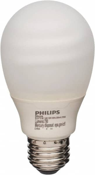 Philips - 14 Watt Fluorescent Residential/Office Medium Screw Lamp - 2,700°K Color Temp, 800 Lumens, 120 Volts, Twister, 8,000 hr Avg Life - Benchmark Tooling