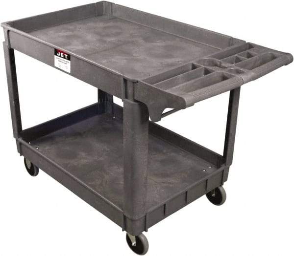 Jet - 550 Lb Capacity, 17" Wide x 39-3/4" Long x 33-1/2" High Standard Utility Cart - 2 Shelf, Plastic - Benchmark Tooling