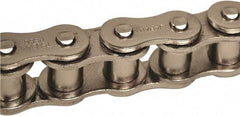 U.S. Tsubaki - 1/2" Pitch, ANSI 40, Single Strand Roller Chain - Chain No. 40NP, 4,250 Lb. Capacity, 10 Ft. Long, 5/16" Roller Diam, 5/16" Roller Width - Benchmark Tooling