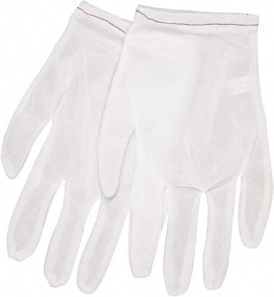 MCR Safety - Size M (8) Nylon General Protection Work Gloves - For Inspection, Uncoated, Slip-On Cuff, Full Fingered, White, Ambidextrous - Benchmark Tooling