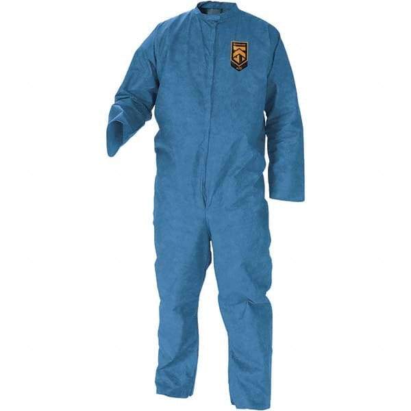 KleenGuard - Size M SMS General Purpose Coveralls - Blue, Zipper Closure, Open Cuffs, Open Ankles - Benchmark Tooling