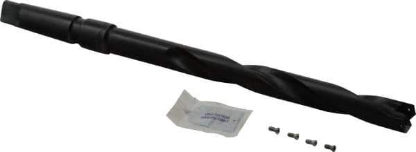 Allied Machine and Engineering - Series 1, 13/16" Max Diam, 3MT Taper Shank, Helical Flute Spade Drill - 6-1/2" Max Depth, 9-47/64" Body Length, 13-7/32" OAL, Extended Length, Through Coolant - Benchmark Tooling