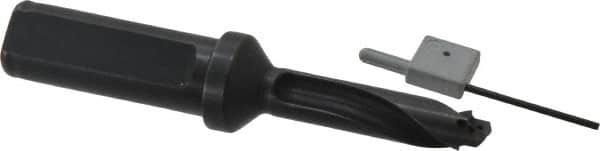 Allied Machine and Engineering - Series 12, 12 to 12.99mm Diam, 3/4" Diam Straight Shank with Flange, Straight Flute Spade Drill - 1-35/64" Max Depth, 3-5/8" Body Length, 4-21/32" OAL, Standard Length, Through Coolant - Benchmark Tooling