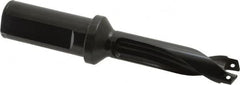 Allied Machine and Engineering - Series 18, 18 to 19.99mm Diam, 1" Diam Straight Shank with Flange, Straight Flute Spade Drill - 2-3/8" Max Depth, 3-45/64" Body Length, 5-63/64" OAL, Standard Length, Through Coolant - Benchmark Tooling