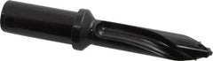 Allied Machine and Engineering - Series 20, 20 to 21.99mm Diam, 1" Diam Straight Shank with Flange, Straight Flute Spade Drill - 2-17/64" Max Depth, 3-61/64" Body Length, 6-15/64" OAL, Standard Length, Through Coolant - Benchmark Tooling