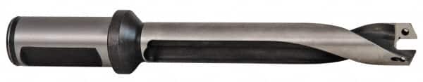 Allied Machine and Engineering - Series 12, 12 to 12.99mm Diam, 20mm Diam Straight Shank with Flange, Straight Flute Spade Drill - 39mm Max Depth, 66.6mm Body Length, 108.5mm OAL, Standard Length, Through Coolant - Benchmark Tooling