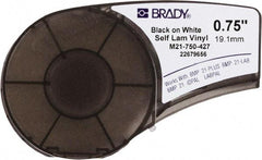 Brady - 3/4" Wide x 168" Long, Translucent & White Vinyl Tape - For BMP21 Plus Portable Label Printer, IDPAL Handheld Label Maker - Benchmark Tooling