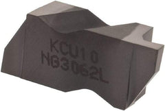 Kennametal - 3062NG Grade KCU10, 1.58mm Cutting Width Carbide Grooving Insert - 2.39mm Max Depth of Cut, Left Hand, 0.19mm Corner Radius, AlTiN Finish - Benchmark Tooling