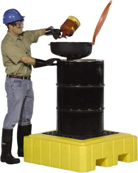 UltraTech - 62 Gal Sump, 800 Lb Capacity, 1 Drum, Polyethylene Spill Deck or Pallet - 40" Long x 40" Wide x 12" High, Liftable Fork, Drain Included, Low Profile, 1 Tank Drum Configuration - Benchmark Tooling