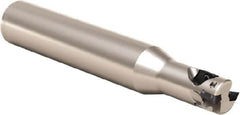 Seco - 16mm Cut Diam, 20mm Max Depth of Cut, 16mm Shank Diam, 110mm OAL, Indexable Square Shoulder Helical End Mill - XO.. 06 Inserts, Cylindrical Shank, 90° Lead Angle, Series Nano Turbo - Benchmark Tooling