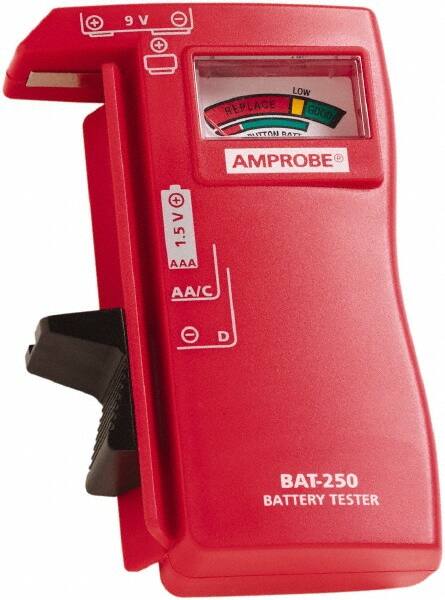 Amprobe - 0.9 VAC to 9 VAC, Battery Tester - Analog Display - Benchmark Tooling