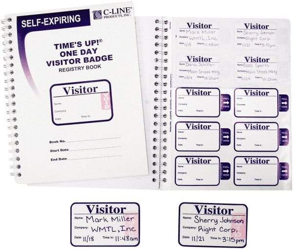 C-LINE - Adhesive Badge Holder - White - Benchmark Tooling