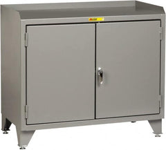 Little Giant - 48 Wide x 24" Deep x 43" High, 12 Gauge Steel Workstation - Fixed Legs With Adjustable Height Glides, Gray - Benchmark Tooling