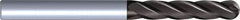 Kennametal - 5/16" Diam, 13/16" LOC, 4 Flute Solid Carbide Ball End Mill - TiAlN Finish, Single End, 2-1/2" OAL, 5/16" Shank Diam - Benchmark Tooling