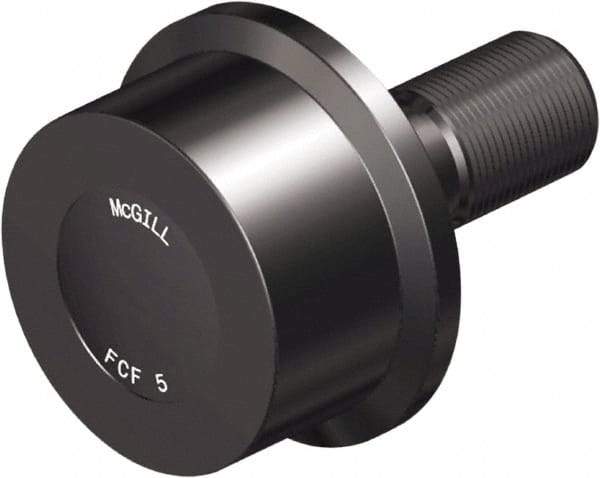 McGill - 2-3/4" Roller Diam x 1-11/16" Width, 1" Stud Diam x 2-1/4" Length, Flanged Load Roller - Steel, 1-1/2" Thread Length, 1-14 Thread, 3.94" OAL, 5,120 Lb Dynamic Cap, 3,120 Lb Static Cap - Benchmark Tooling