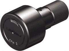 McGill - 1-3/8" Roller Diam x 3/4" Width, 1/2" Stud Diam x 1-1/4" Length, Heavy Stud Cam Follower - Steel, 5/8" Thread Length, 3/4-16 Thread, 2.03" OAL, 3,930 Lb Dynamic Cap, 8,500 Lb Static Cap - Benchmark Tooling