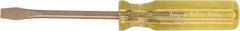 Ampco - 170mm OAL Nonsparking Slotted Screwdriver - 80mm Blade Length, Straight Shank, Acetate Handle - Benchmark Tooling