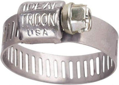 IDEAL TRIDON - SAE Size 4, 5/16 to 5/8" Diam, Stainless Steel Worm Drive Clamp - 5/16" Wide, Material Grade 301, Series Contractor - Benchmark Tooling