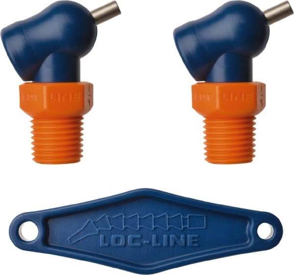 Loc-Line - 1/4" Hose Inside Diam, High-Pressure Coolant Hose Nozzle - NPT, for Use with Loc-Line Modular Hose System, 2 Pieces - Benchmark Tooling