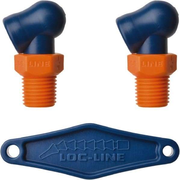 Loc-Line - 1/4" Hose Inside Diam, High-Pressure Coolant Hose Nozzle - NPT, for Use with Loc-Line Modular Hose System, 2 Pieces - Benchmark Tooling