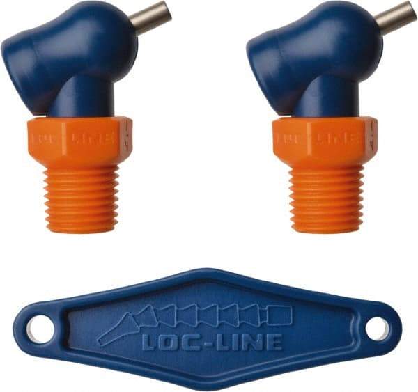 Loc-Line - 1/4" Hose Inside Diam x 1/16" Nozzle Diam, High-Pressure Coolant Hose Nozzle - NPT, for Use with Loc-Line Modular Hose System, 2 Pieces - Benchmark Tooling