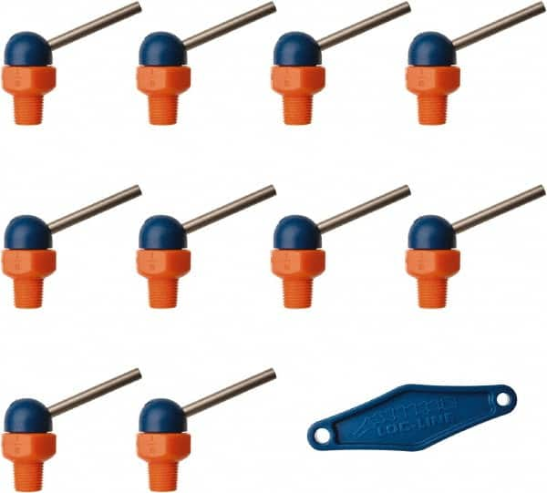 Loc-Line - 1/8" Hose Inside Diam, High-Pressure Coolant Hose Nozzle - NPT, for Use with Loc-Line Modular Hose System, 10 Pieces - Benchmark Tooling