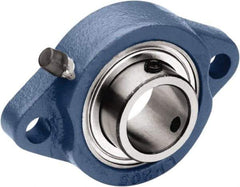 Tritan - 5/8" ID, 3.19" OAL x 1" OAH 2-Bolt Flange - 1,034 Lb Static Cap, 2,158 Lb Dyn Cap, 2-1/2" Btw Mnt Hole Ctrs, 0.37" Base-to-Ctr Ht, Cast Iron/Steel - Benchmark Tooling