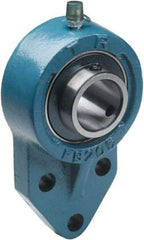 Tritan - 1" ID, 4-3/4" OAL x 1.43" OAH 3 Bolt Flange Mounted Bearing - 1,765 Lb Static Cap, 3,147 Lb Dyn Cap, 1.62" Btw Mnt Hole Ctrs, Cast Iron/Steel - Benchmark Tooling