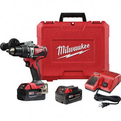 Milwaukee Tool - 18 Volt 1/2" Metal Ratcheting Chuck Cordless Hammer Drill - 0 to 28,800 BPM, 0 to 1,800 RPM, Reversible - Benchmark Tooling