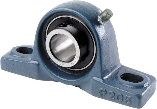 Tritan - 1-11/16" ID, 7.4803" OAL x 4.1732" OAH Pillow Block - 4,631 Lb Static Cap, 5,206 Lb Dyn Cap, 5-3/4" Btw Mnt Hole Ctrs, 2-1/8" Base-to-Ctr Ht, Cast Iron/Steel - Benchmark Tooling