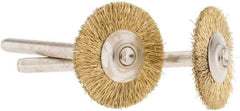 Dremel - 3/4" OD, 1/8" Shank Diam, Straight Filament Brass Wheel Brush - 1/16" Face Width, 3/4" Trim Length, 15,000 RPM - Benchmark Tooling